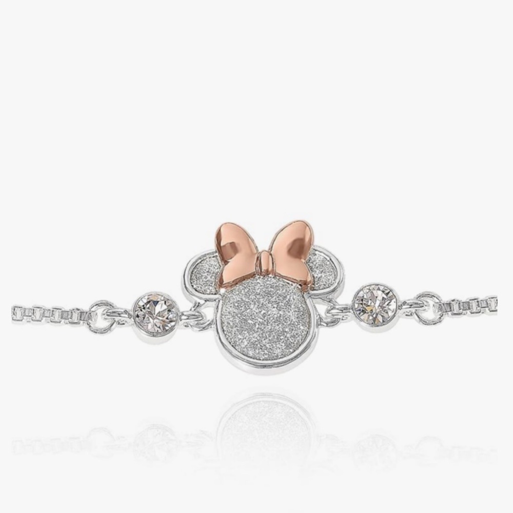 Silver and Rose Gold-Tone Mouse Ears Bracelet